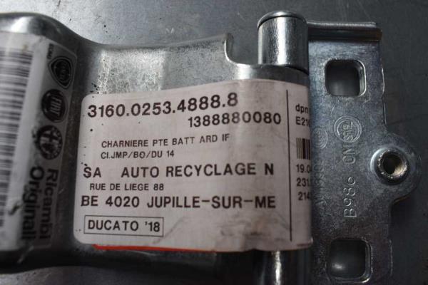 CHARNIERE PORTE ARRIERE DROITE INFERIEUR CITROEN JUMPER / PEUGEOT BOXER / FIAT DUCATO - Vue 2